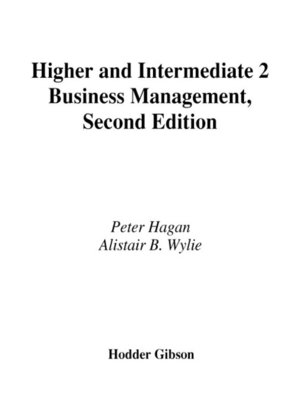 cover image of Higher and Intermediate 2 Business Management